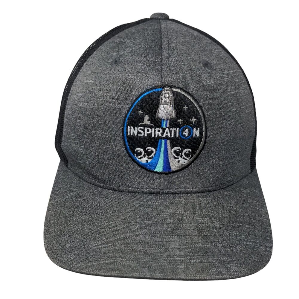 Inspiration Snapback Mesh Back Trucker Hat Gray One Size Embroidered